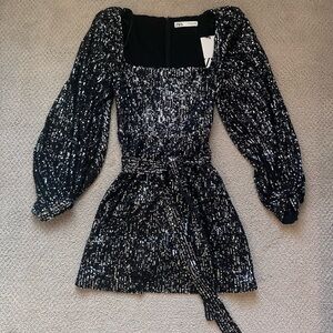Zara Black Sequin Dress